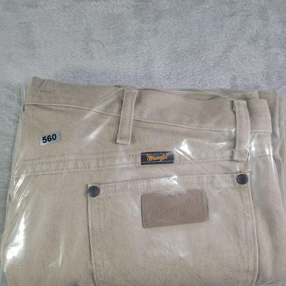 Wrangler Jeans Mens 40x30 Beige Light Wash Regular Straight Zip Fly Denim Cotton